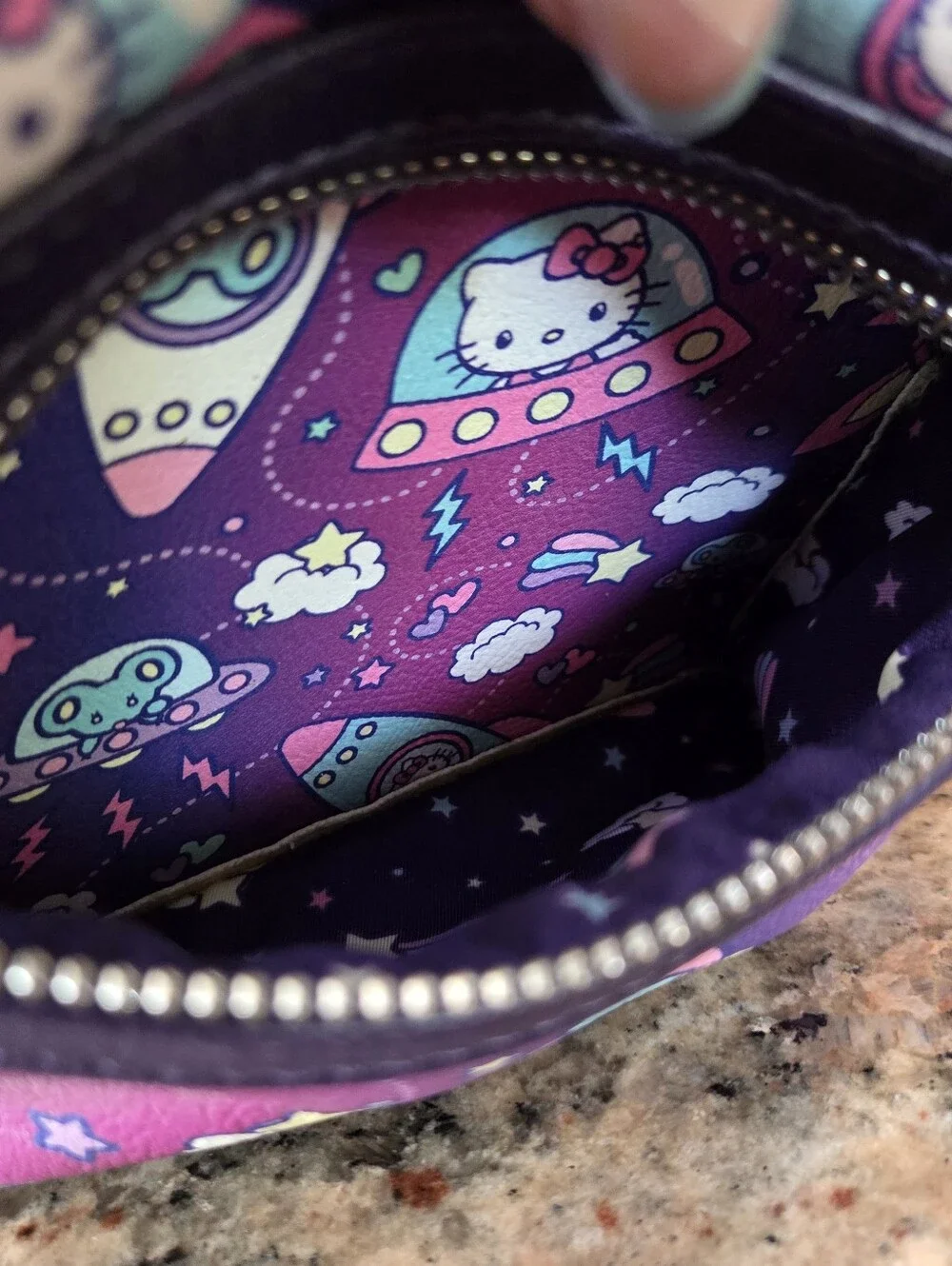 Loungefly Mini Backpack Sanrio Hello Kitty Stars Spaceships Zipper Adjustable
